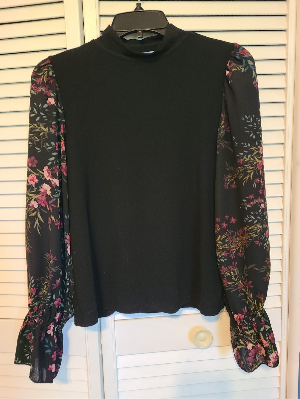 Cute CeCe Mixed Media Mock Turtleneck